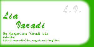 lia varadi business card